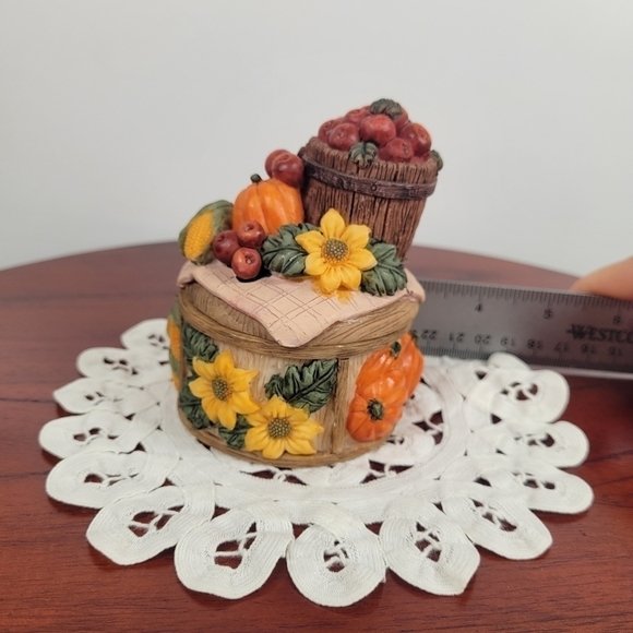 Vintage A. Richesco Corp‎ Resin 3D Autum Harvest Trinket Box 1980s - Picture 13 of 15